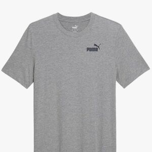 PUMA Mens Logo Crew Neck Short Sleeve T-Shirt Grey Size S